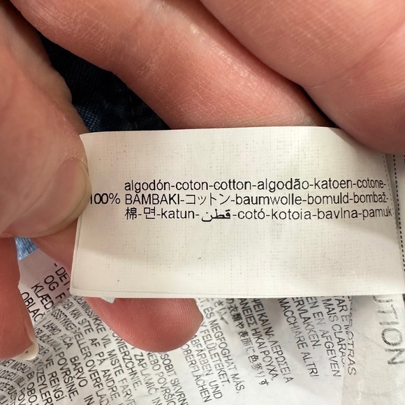 Zara Womens Cropped Denim Shirt Medium Wash Sailor Collar Coquette Cottagecore - Picture 6 of 7